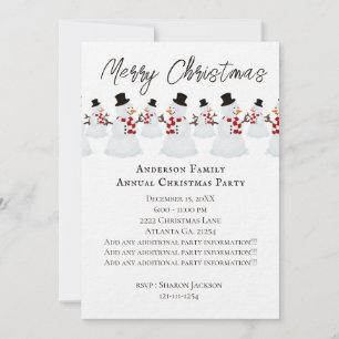 Snowman Party Holiday Card