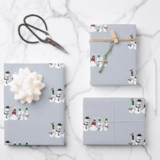 Snowman Party Holiday Wrapping Paper