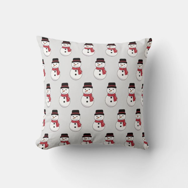 Snowman Pattern Christmas  Cushion (Front)
