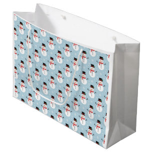 Snowman pattern large gift bag