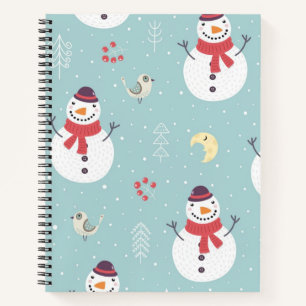 Snowman pattern notebook
