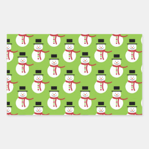 Snowman Pattern Rectangular Sticker