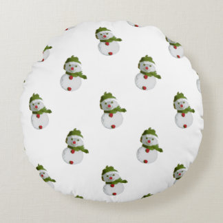 Snowman Pattern Round Cushion