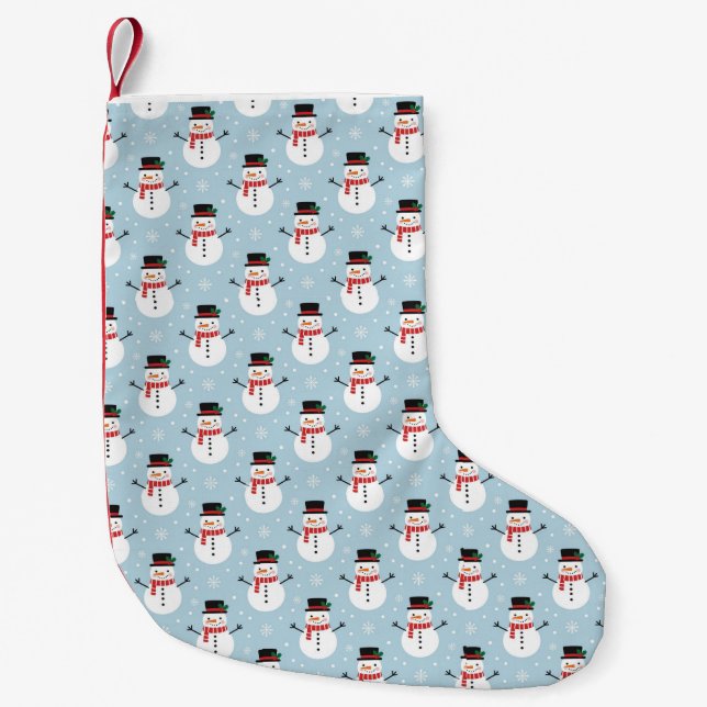 Snowman pattern small christmas stocking (Front)