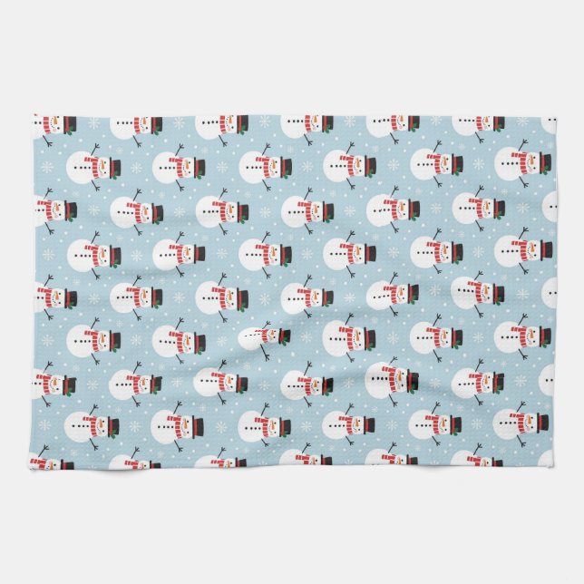 Snowman pattern tea towel (Horizontal)
