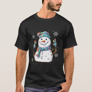 Snowman Peace Sign Christmas Snow Frosty Winter Xm T-Shirt