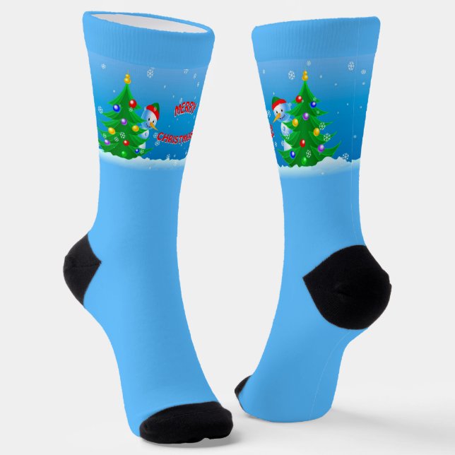 Snowman Peeking Socks (Angled)