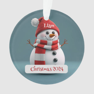 Snowman Personalised Christmas Ornament