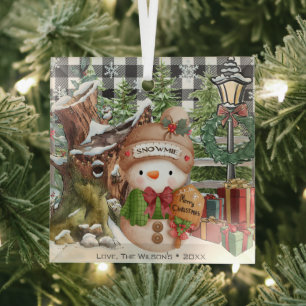 Snowman Personalised Family Christmas Ornament