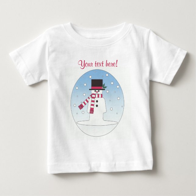 Snowman - Personalized Baby T-Shirt (Front)
