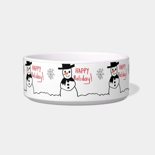 Snowman Pet Bowl (Right)