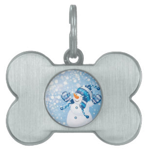 Snowman Pet ID Tag