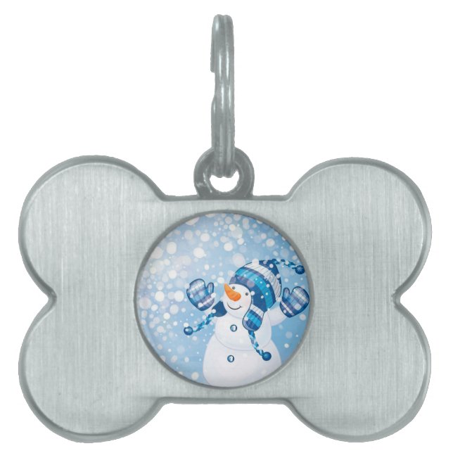Snowman Pet ID Tag (Front)