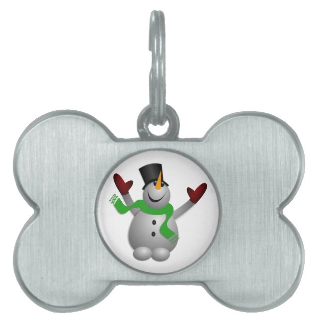 Snowman Pet Name Tag (Front)