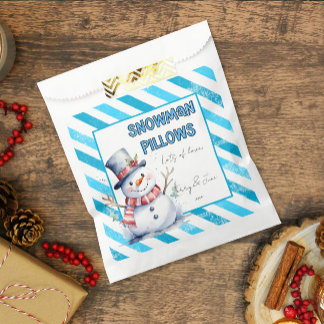 Snowman Pillows Christmas treat naughty elf Favour Bag