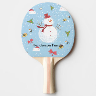 Snowman Ping Pong Paddle