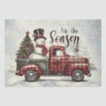 Snowman Plaid Truck Watercolor Winter Christmas Tissue Paper<br><div class="desc">Snowman Plaid Truck Watercolor Winter Christmas</div>