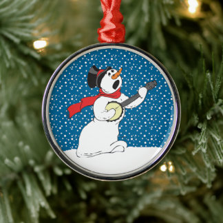 Snowman Playing Banjo Ornament