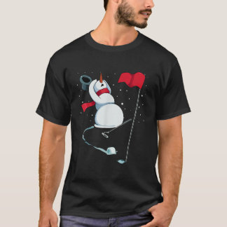Snowman Playing Golf Christmas Pajama Sport XMas G T-Shirt