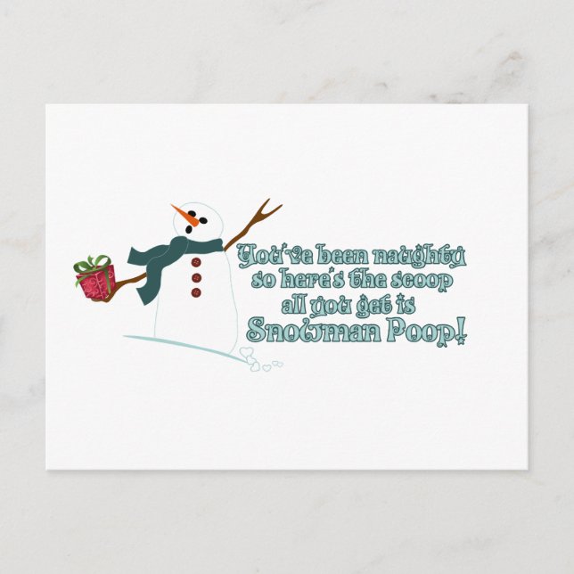 Snowman Poop Postcard (Front)