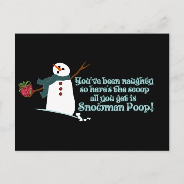 Snowman Poop Postcard (Front)