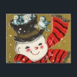 Snowman | Postcards<br><div class="desc">Retro style holiday postcard featuring a vintage Snowman design. Click Customise It to add your own custom text and photos on the back of the card or leave blank to add a handwritten message for family and friends.</div>