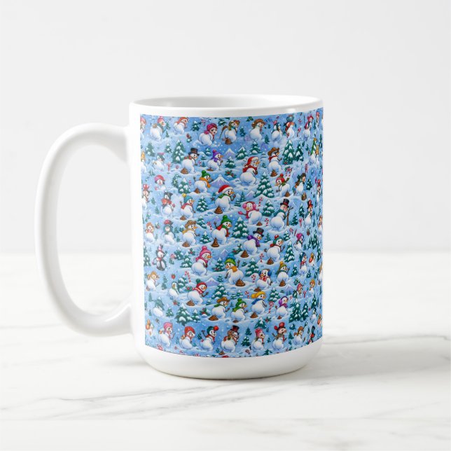 Snowman Potty Break Funny Christmas Coffee Mug (Left)