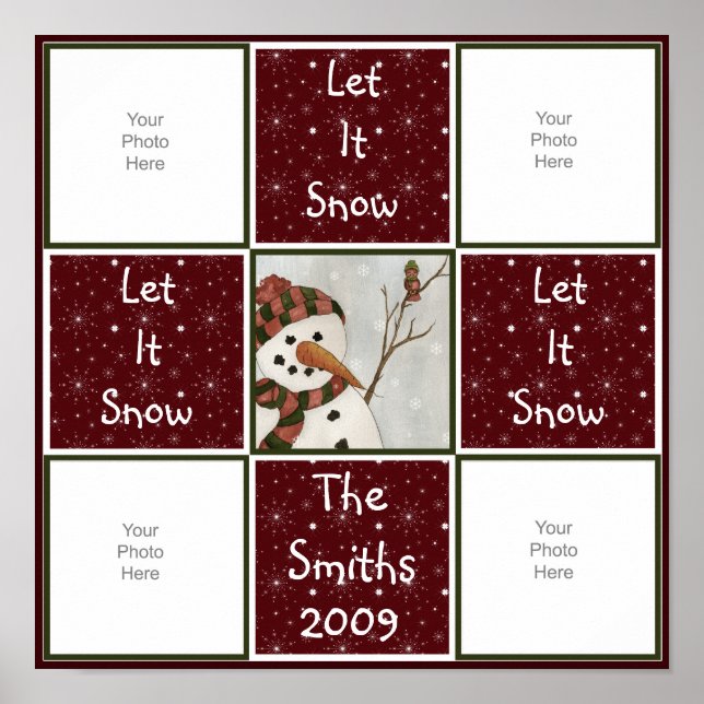 Snowman Quilt Scrapbook Page Poster (Front)
