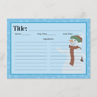 Snowman Recipe Card