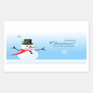 Snowman Rectangular Sticker