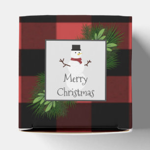 Snowman Red Buffalo Plaid Favour Box