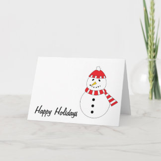 Snowman Red Clothes Holiday Card