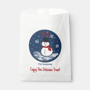 Snowman Red PERSONALIZE Favour Bag