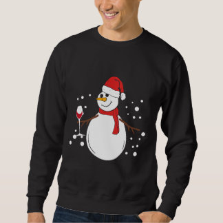 Snowman Red Wine Christmas Sweatshirt