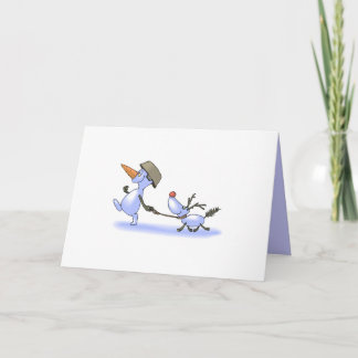 Snowman & Reindeer Holiday Card