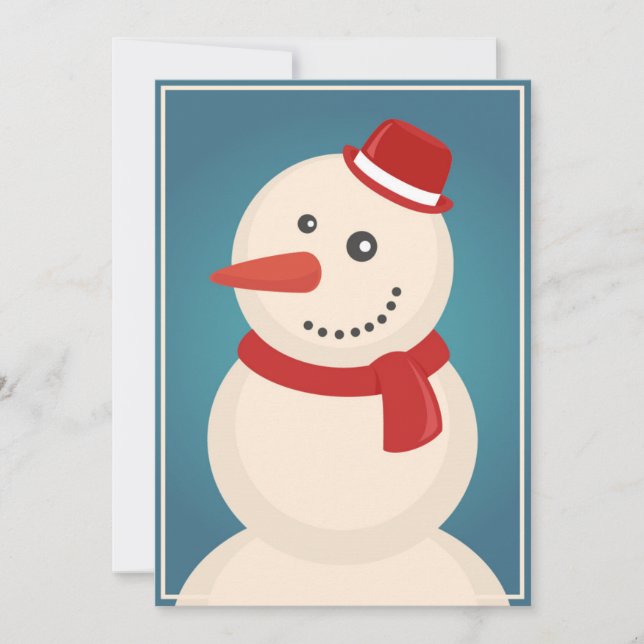 Snowman & Reindeer Holiday Card (Front)