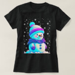 Snowman Retro Christmas T-Shirt<br><div class="desc">Let this Christmas T-shirt be a canvas for your holiday spirit. Wear this to office parties,  family gatherings,  or while sipping hot cocoa by the fireplace. This shirt is designed to be conversation starters,  spreading the joy and wonder of the season with every smile they bring.</div>