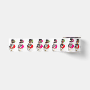 Snowman retro vintage Christmas Snow Man Fun Satin Ribbon