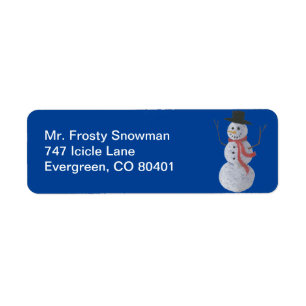 Snowman Return Address Label