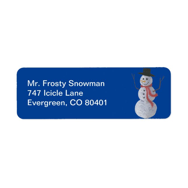 Snowman Return Address Label (Front)
