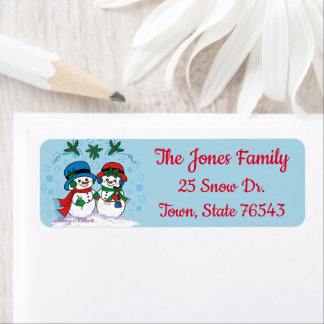 Snowman Return Address Label