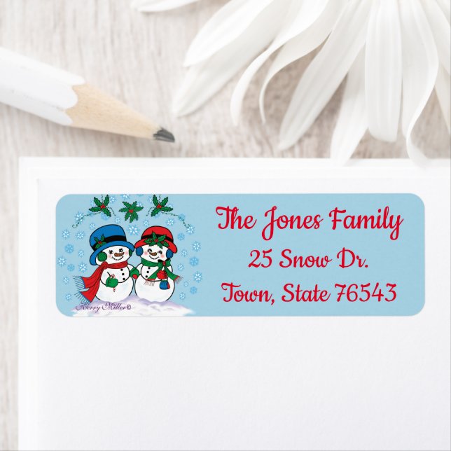 Snowman Return Address Label (Insitu)
