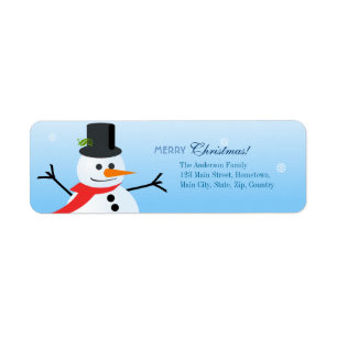 Snowman Return Address Label
