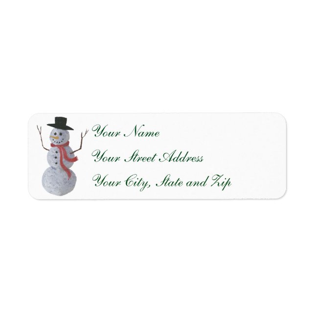Snowman Return Address Label (Front)