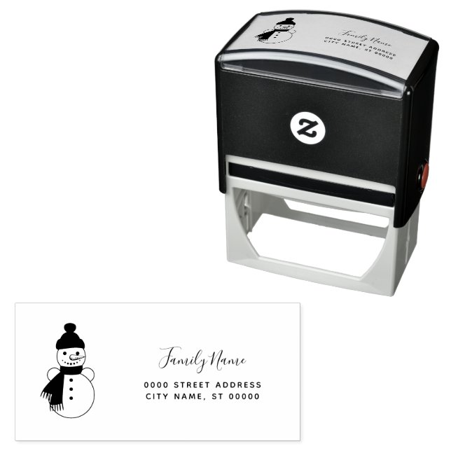 Snowman Return Address Self-inking Stamp (In Situ)