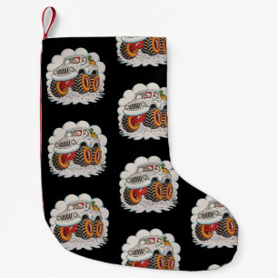 Snowman Riding Monster Truck Christmas Xmas Winter Small Christmas Stocking