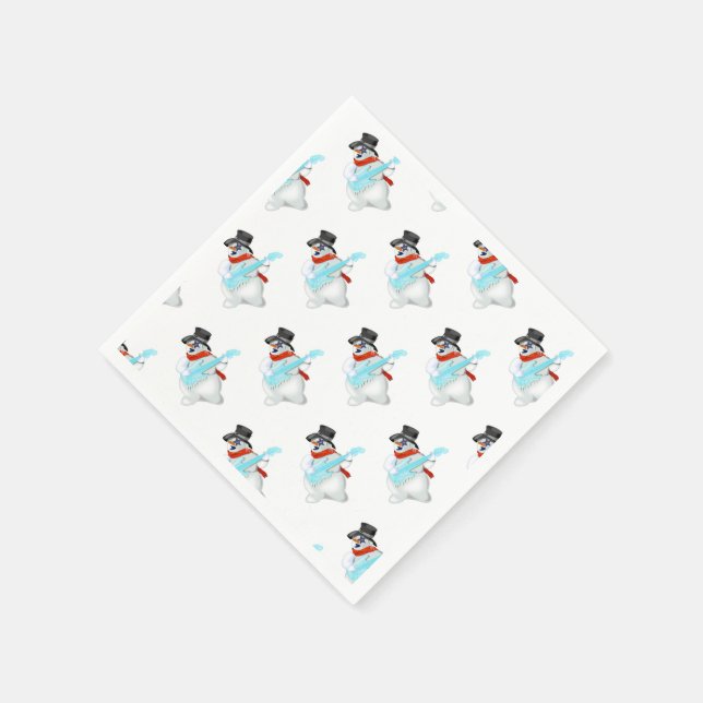 Snowman Rock - Drawing - Choose / add your colour Napkin (Corner)