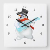 Snowman Rock Wall Clock