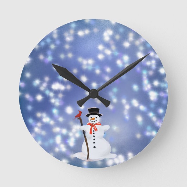 Snowman Round Clock (Front)