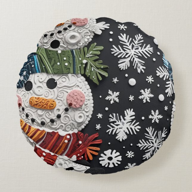 snowman round cushion (Front)